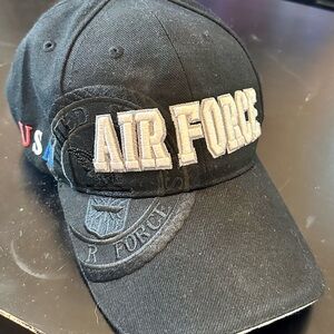 Air Force Black Cap, adjustable strap.